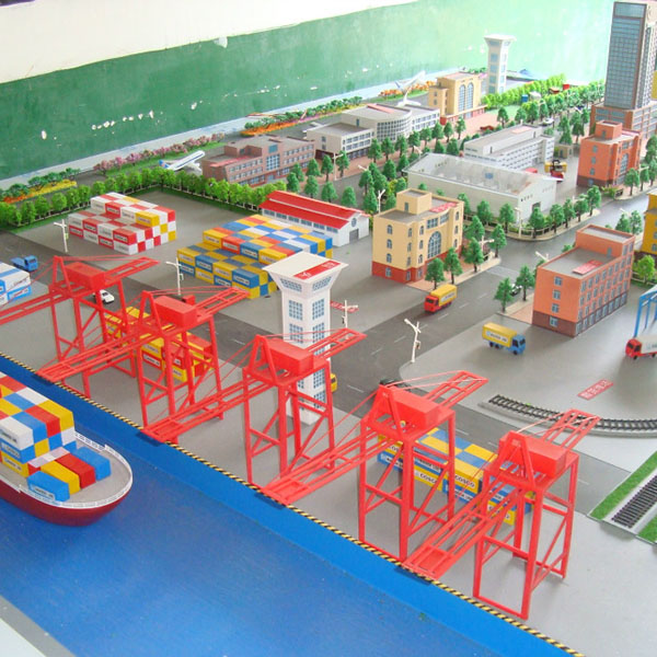 自動化集裝箱板樁碼頭沙盤模型制作案例